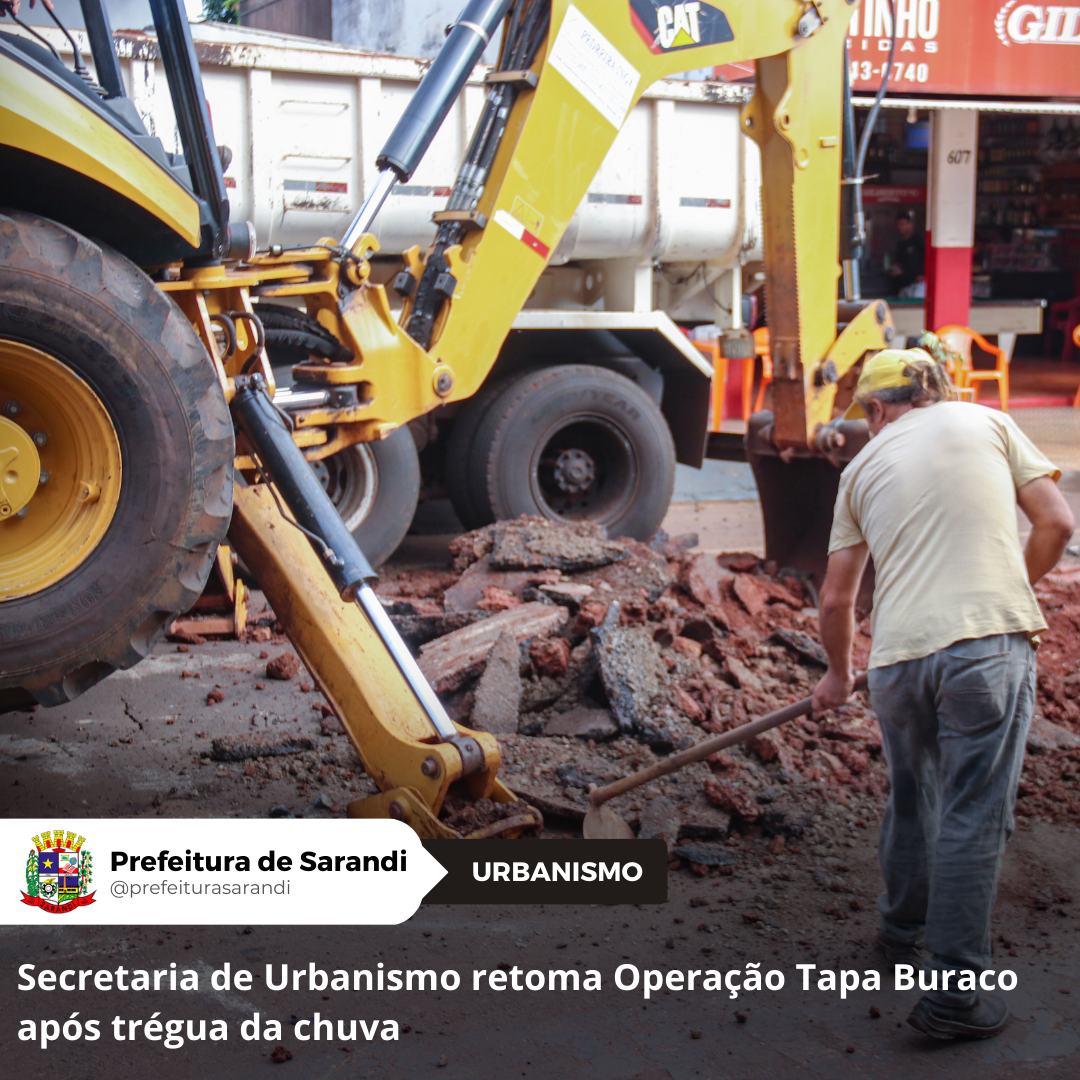 Secretaria de Urbanismo retoma Operação Tapa Buraco após trégua da chuva